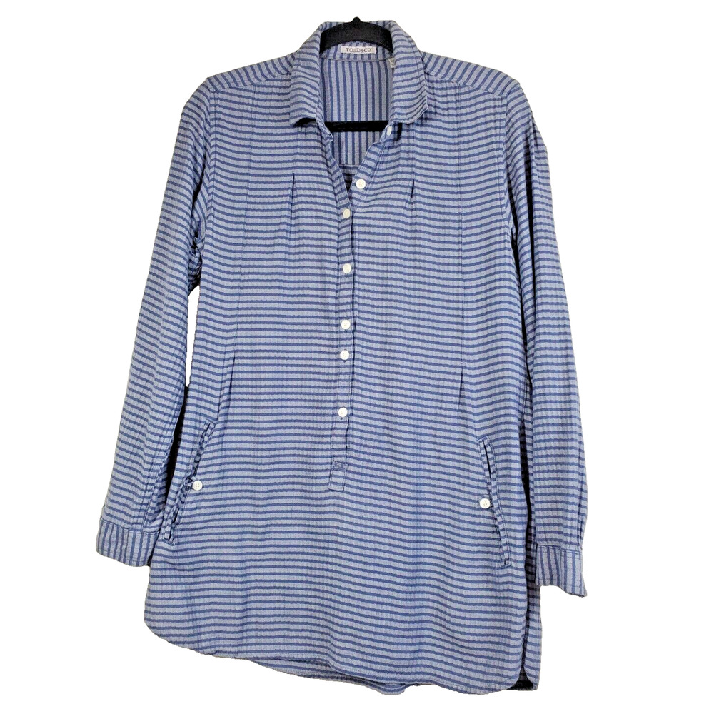 Toad‎ & Co Womens Small TUNIC long sleeve Top Hiking Camping Organic Cotton ECO